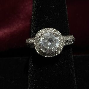 Elegant Silver Halo Ring-Premier Designs